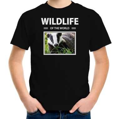 Das t shirt dieren foto wildlife of the world zwart kinderen beeldje kopen