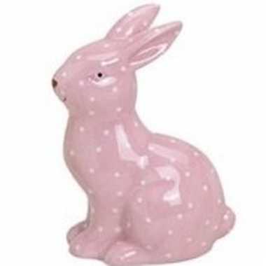 Dieren beeld roze konijntje/haasje beeldje kopen