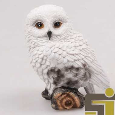 Dieren beeldje sneeuwuil polystone kopen