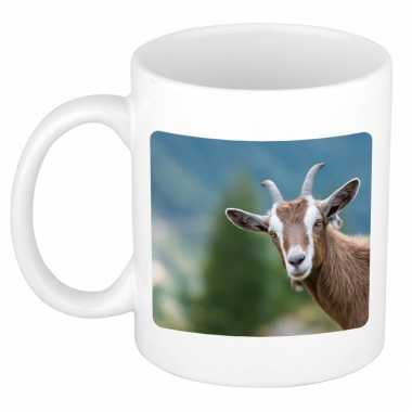 Dieren foto mok geit geiten beker wit ml beeldje kopen
