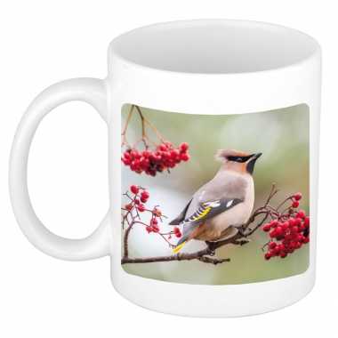 Dieren foto mok pestvogel vogels beker wit ml beeldje kopen