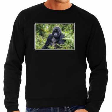 Dieren sweater / trui chimpansee apen foto zwart heren beeldje kopen