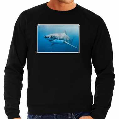 Dieren sweater / trui haaien foto zwart heren beeldje kopen