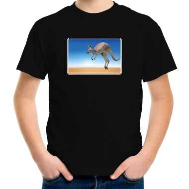 Dieren t shirt kangoeroes foto zwart kinderen beeldje kopen