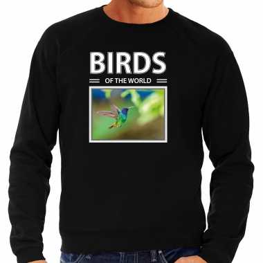 Kolibries vogel sweater / trui dieren foto birds of the world zwart heren beeldje kopen
