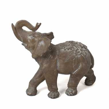 Olifant woondecoratie dieren beeldje bruin kopen