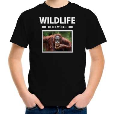 Orang oetan aap t shirt dieren foto wildlife of the world zwart kinderen beeldje kopen