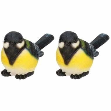 Set stuks koolmees vogel beeldjes woondecoratie , , , kopen