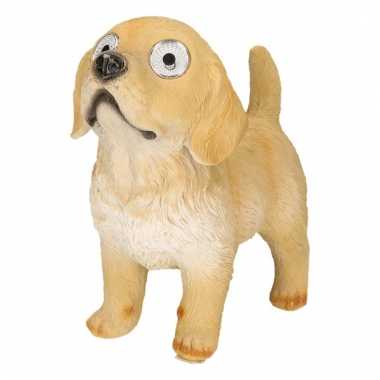 Tuinbeeld beige labrador led oogjes c m beeldje kopen