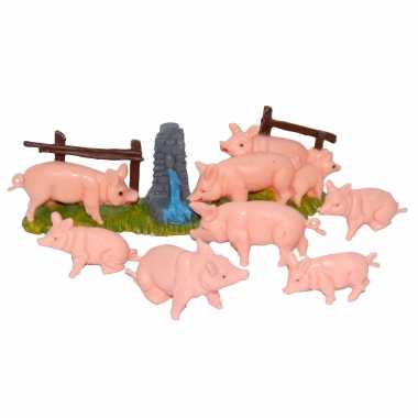 X varkens / biggetjes miniatuur beeldjes kerststal beeldjes kopen