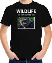 Aap t shirt dieren foto wildlife of the world zwart kinderen beeldje kopen