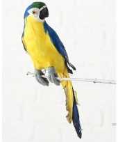 Blauwe decoratie ara papegaaien dierenbeelden beeldje kopen