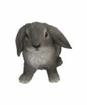 Decoratie beeld grijze hangoor konijn beeldje kopen