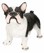 Decoratie beeld staande franse bulldog honden zwart wit beeldje kopen