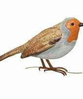 Decoratie vogel muurvogel roodborst tuin beeldje kopen