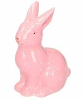 Dieren beeld roze konijntje haasje beeldje kopen 10105318