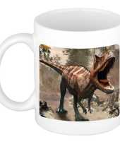 Dieren foto mok carnotaurus dinosaurus dinosaurussen beker wit ml beeldje kopen