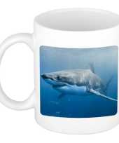 Dieren foto mok haai haaien beker wit ml beeldje kopen