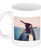 Dieren foto mok pinguin pinguins beker wit ml beeldje kopen