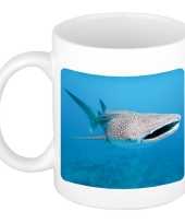 Dieren foto mok walvishaai haaien beker wit ml beeldje kopen