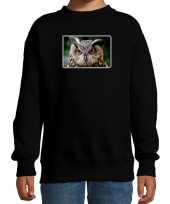 Dieren sweater trui uilen foto zwart kinderen beeldje kopen