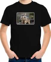 Dieren t-shirt wolven foto zwart kinderen beeldje kopen