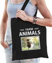 Geit tasje zwart volwassenen kinderen farm animals kado boodschappen tas beeldje kopen