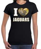 I love jaguars t-shirt dieren foto een luipaard zwart dames beeldje kopen