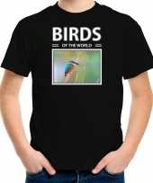 Ijsvogels t-shirt dieren foto birds of the world zwart kinderen beeldje kopen