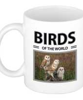 Kerkuilen mok dieren foto birds of the world beeldje kopen