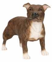 Kleine beeldje staff bull terrier bruin kopen