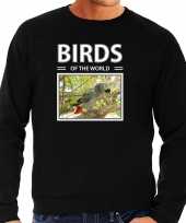 Papegaaien sweater trui dieren foto birds of the world zwart heren beeldje kopen