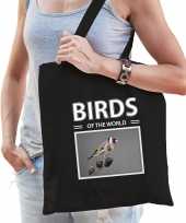 Putter vogel tasje zwart volwassenen kinderen birds of the world kado boodschappen tas beeldje kopen