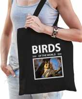 Ransuil tasje zwart volwassenen kinderen birds of the world kado boodschappen tas beeldje kopen