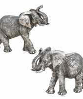 Set stuks olifanten woondecoratie dieren beeldjes zilver kopen