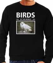 Sneeuwuilen sweater trui dieren foto birds of the world zwart heren beeldje kopen