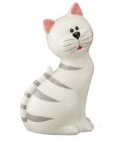 Spaarpot dierenbeeldje witte kat kopen 10118569