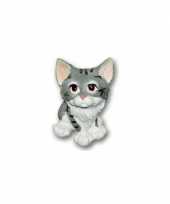 Stenen kat zittend grijs beeldje kopen