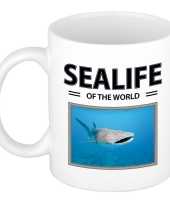 Tijgerhaai mok dieren foto sealife of the world beeldje kopen