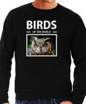 Uilen sweater trui dieren foto birds of the world zwart heren beeldje kopen