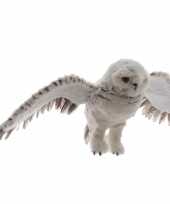 Vliegende uil hangdecoratie dierenbeeldje grijs kopen