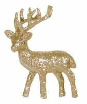X kerstdecoratie goud glitter rendieren decoraties beeldje kopen