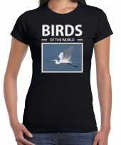 Zilverreigers t shirt dieren foto birds of the world zwart dames beeldje kopen