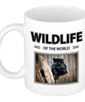 Zwarte panter mok dieren foto wildlife of the world beeldje kopen